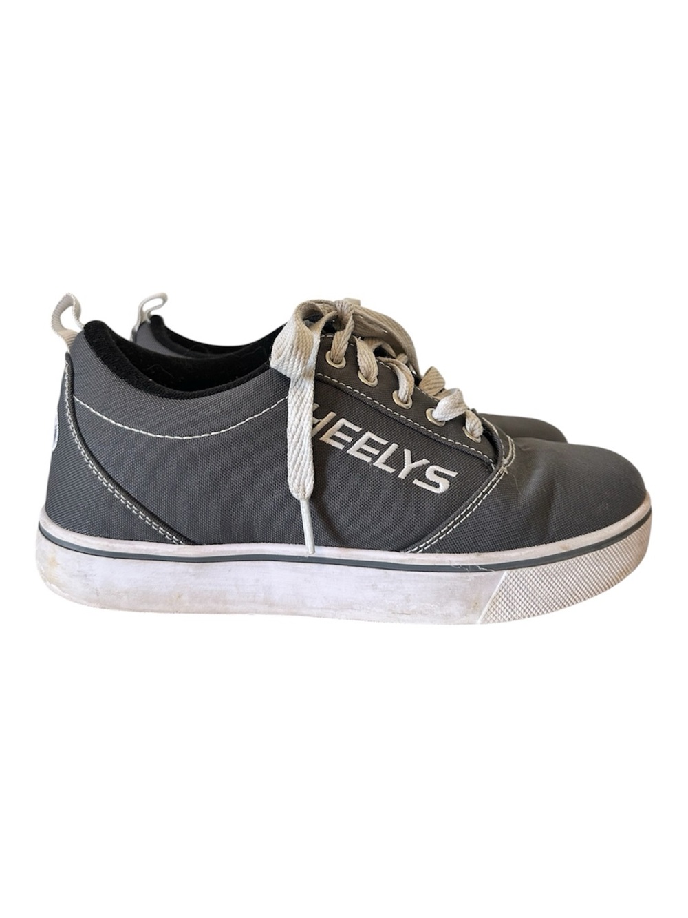 Heelys Youth Sz 6 Gray Canvas Lace-Up Skate Sneakers